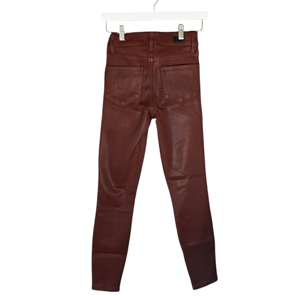 New Paige Mid Rise Ankle Coated Skinny Jeans 23 | Burgundy Dust | $229 Retail - Picture 8 of 16